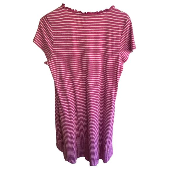 Vintage Y2K Lauren Ralph Lauren Women's Pink & White Striped Cotton Night Gown - Picture 2 of 7